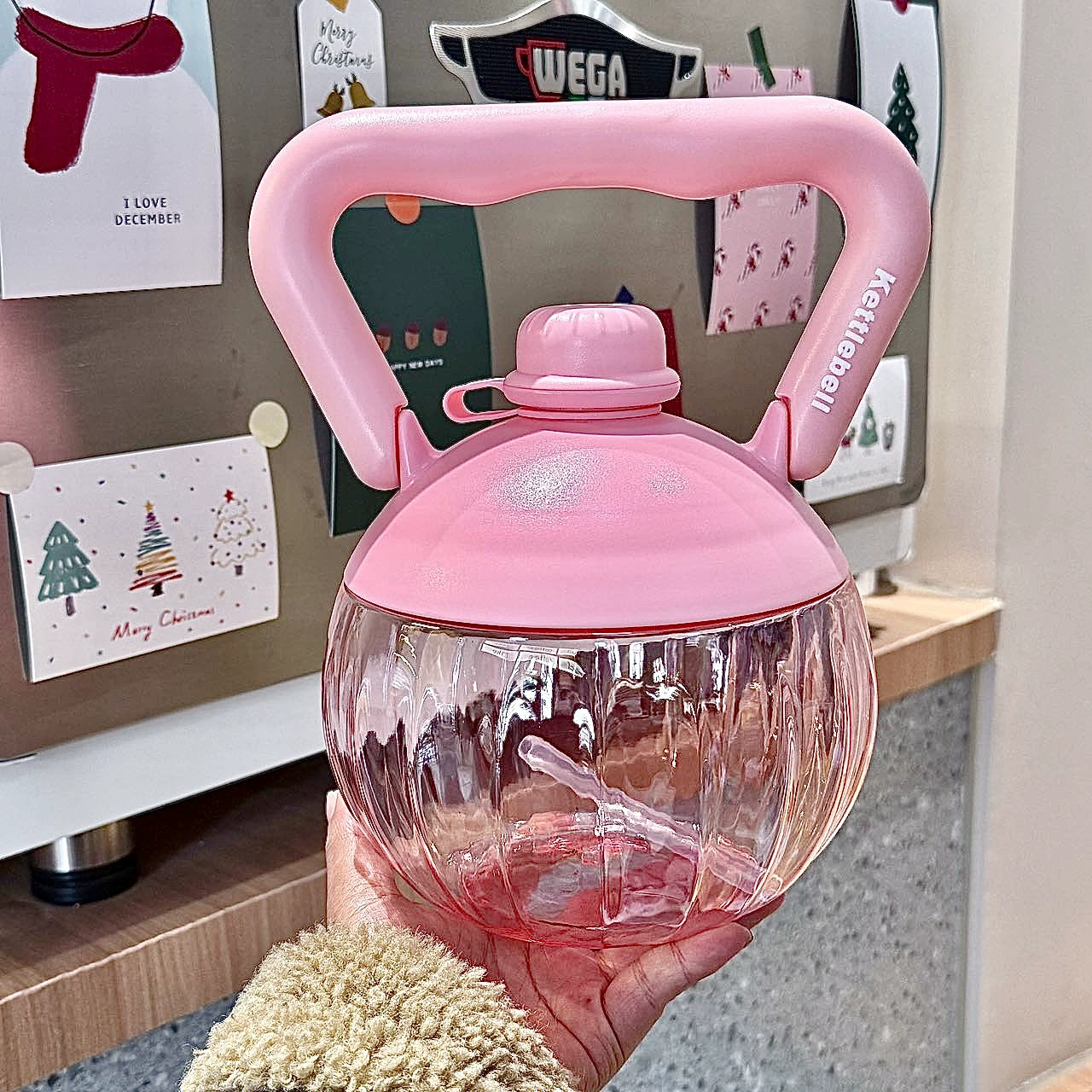Summer creative dumbbells, handheld teapot for gym, plastic pen