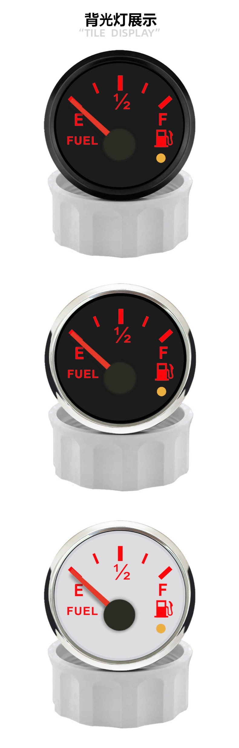 52mm Car Oil Gauge 0-190Ohm 240-33Ohm 12V 24V Oil Level Gauge for Use with Oil Float