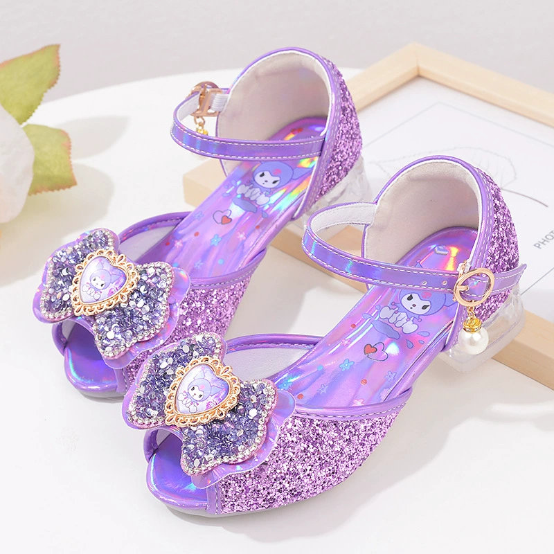 Летние сандалии для девочек новый кроссовки принцессы Куломи детские туфли для девочек хрустальные туфли на мягком подошве