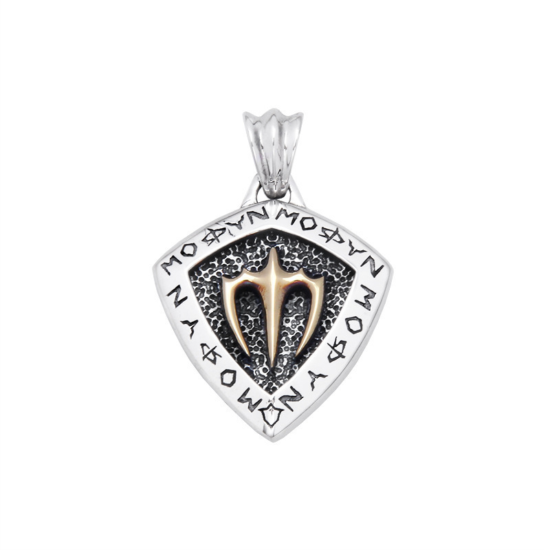 Collana tridente uomo, pendente hip hop in stile argento thai_voghion.com