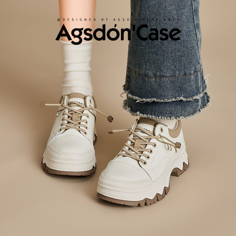 Augustion zapatos blancos de suela gruesa para mujer 2025 nuevo verano ligero de suela suave al aire libre ocio montañismo zapatillas deportivas