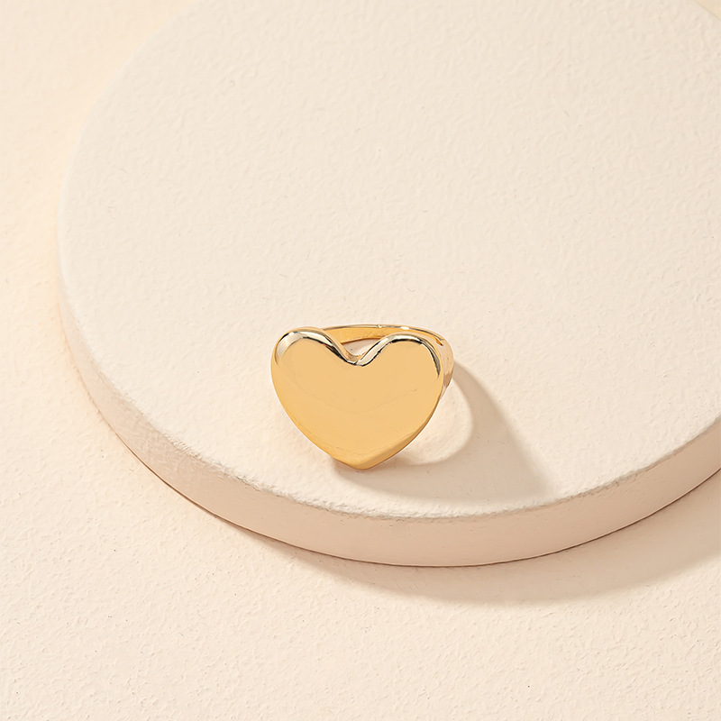 Korean Fashion Bump Heart-shaped Geometric Alloy Ring display picture 3