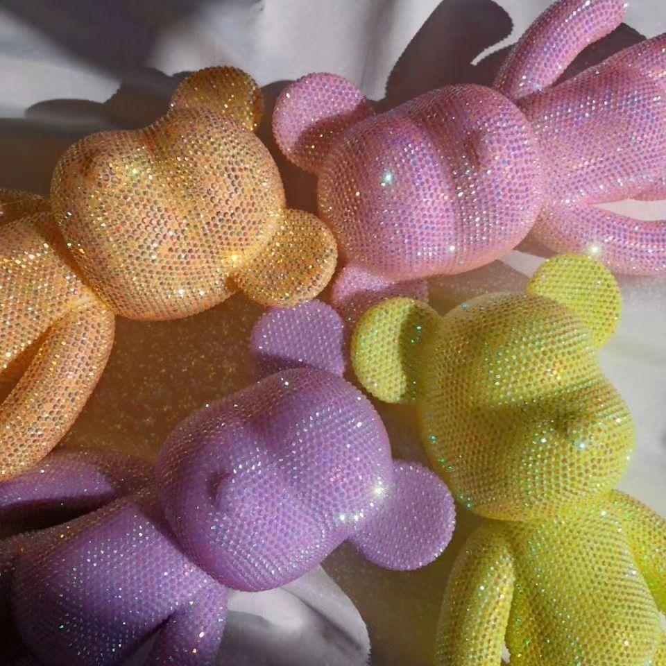 comercio exterior DiDi pegatinas violentas osos blancos embriones manuales diámetro de diamante de oso pegatinas de diamante material de muñeca de diamante adesivo adornos muñecas