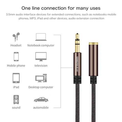 Audio extension cable computer headphone microphone mobile phone audio male to female adapter cable headphone extension cable