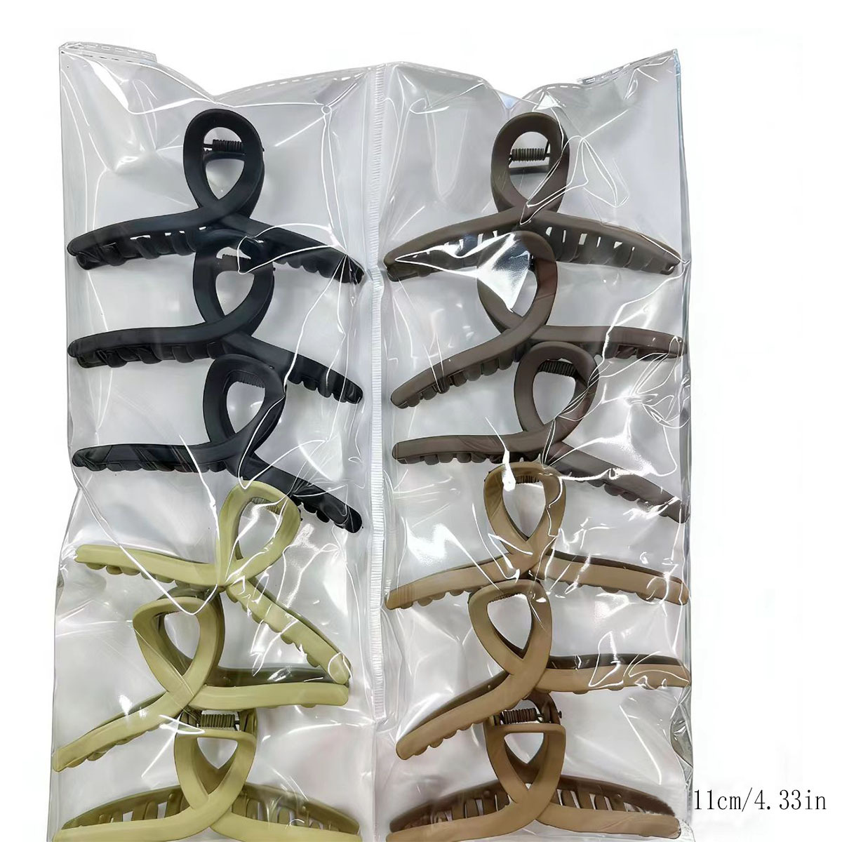Women's Cross-Border Rubber Paint Large Grip Hair Clip High Volume Back of Head Bun Hair Shark Clip Two Yuan Clearance Hair Accessory Set