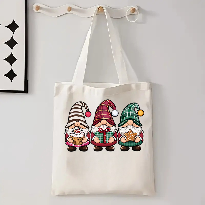 Cross-Border Men and Women Christmas New Year Canvas Bag Student Portable Storage Handbag Shopping Travel Shoulder Bag Cross-Border Men and Women Christmas New Year Canvas Bag Student Portable Storage Handbag Shopping Travel Shoulder Bag