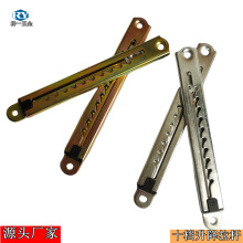 厂家十档拉杆升降支撑彩锌白锌 一字拉杆美容五金床配件 五金铰链