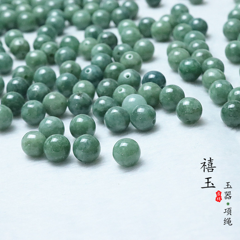 散珠a商品豆青玉6 8 10円珠玉DIYブレスレットアクセサリーグリーン玉玉半製品男女モデル|undefined