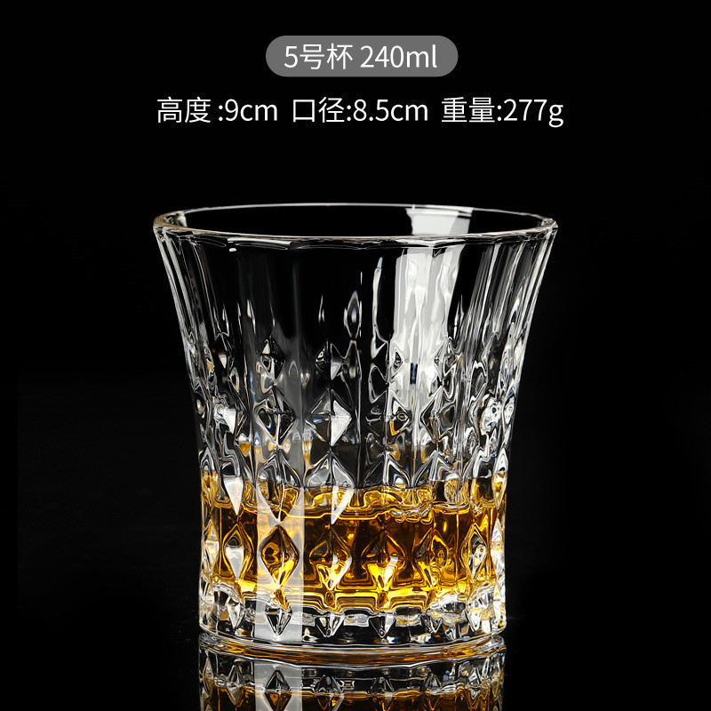 Vaso de whisky, juego de vasos de cristal para el hogar, vaso de licor retro para bar, vaso de cerveza creativo de estilo europeo, estilo ins