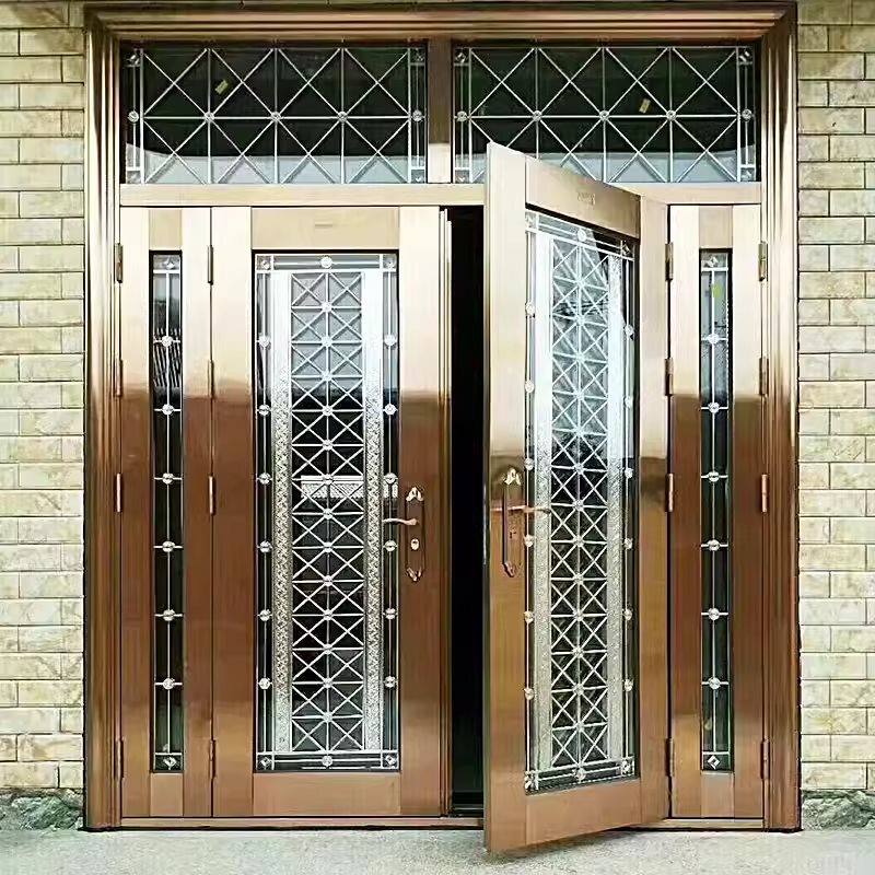 304 Stainless Steel Door Villa Double Door Home Rural Self-Built House Hall Four-Door Entrance Door Entrance Door
