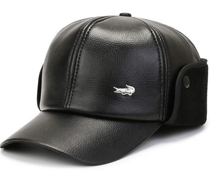 Alligator leather baseball-leather black