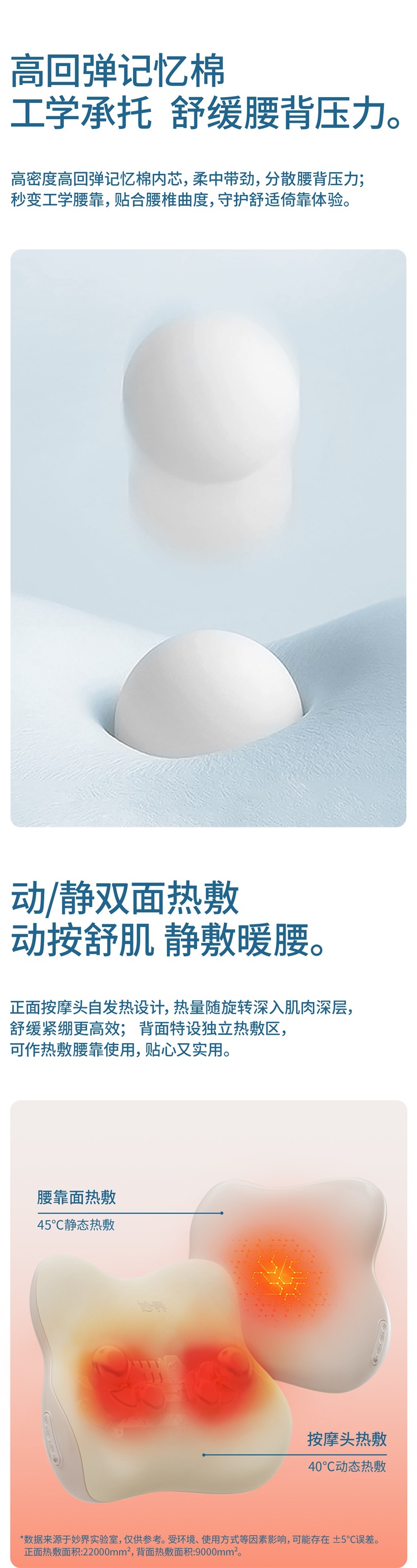 MiaoJie M10Pro Waist Massager - Multifunctional Kneading Device for Back, Shoulders, and Neck - Full Body Massage Device - Car Seat Cushion and Pillow