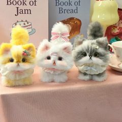 かわいい毛皮のようなツイストスティック子猫キーホルダーペンダント手作りかわいいペット素材パッケージ diy 誕生日ギフト