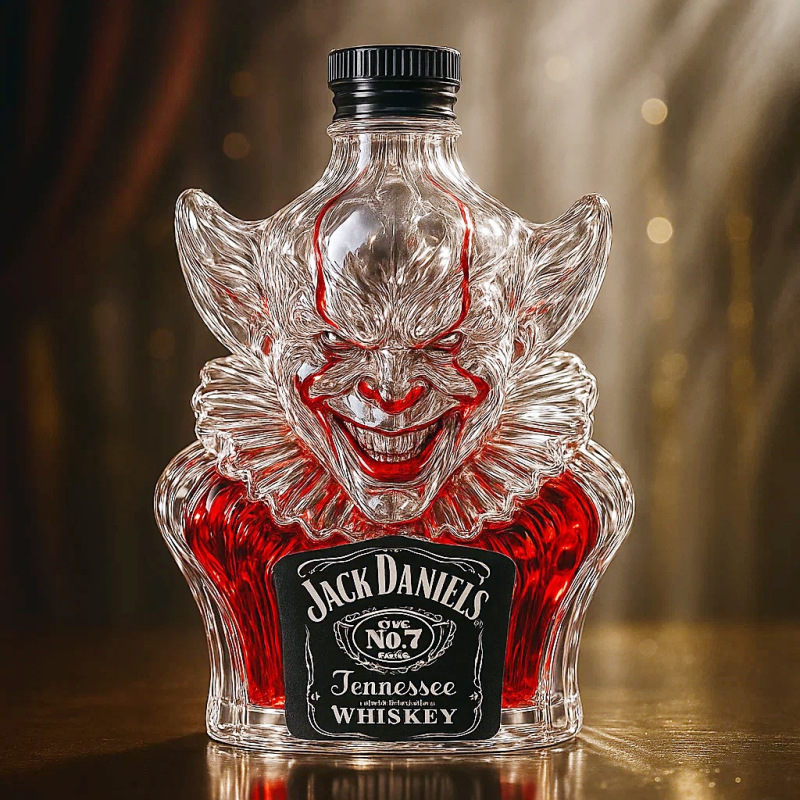 跨境包装 Funny Bigfoot Whiskey Bottle 小丑人物红酒威士忌酒瓶|undefined
