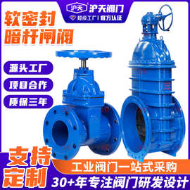 软密封法兰暗杆闸阀Z45X-16Q手动大体弹性球墨铸铁闸门泄水闸阀