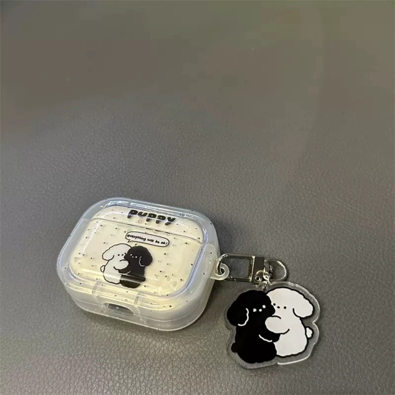 可爱黑色小狗小众适用Airpods1/2代Pro2苹果耳机壳3代相框立体软|undefined