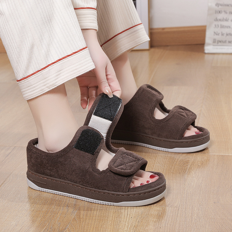 Middle-Aged and Elderly Non-Slip Sandals for Home Linen Breathable Shoes for the Elderly Export Cloth Slippers for Men to Wear Large Size Cloth Sandals Autumn