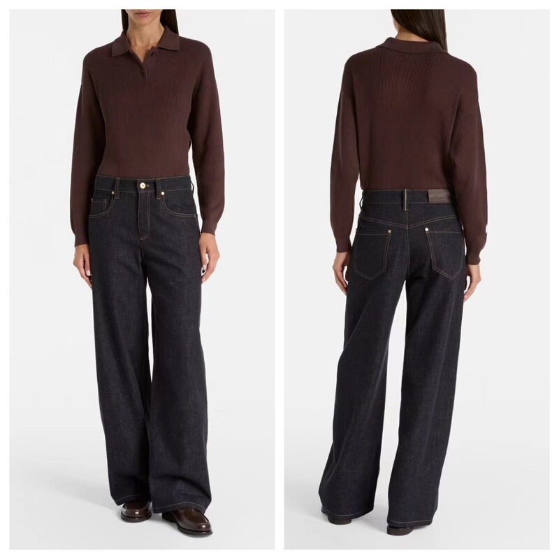 BC Deep Blue Straight-Leg Jeans for Women, High-Waisted, Loose, Slimming, Wide-Leg, Classic Original Color, Floor-Length Denim Pants, Fall 2026 BC Deep Blue Straight-Leg Jeans for Women, High-Waisted, Loose, Slimming, Wide-Leg, Classic Original Color, Floor-Length Denim Pants, Fall 2026
