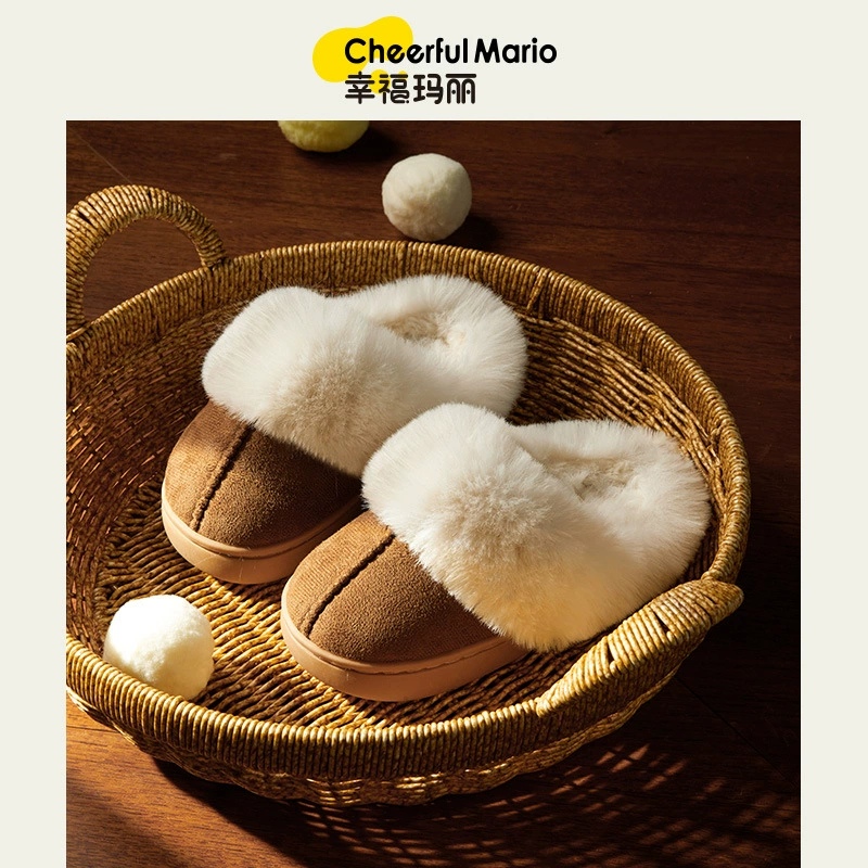 Детские хлопковые тапочки Happy Mary для осени и зимы, домашняя обувь для мальчиков, детские домашние тапочки для девочек.