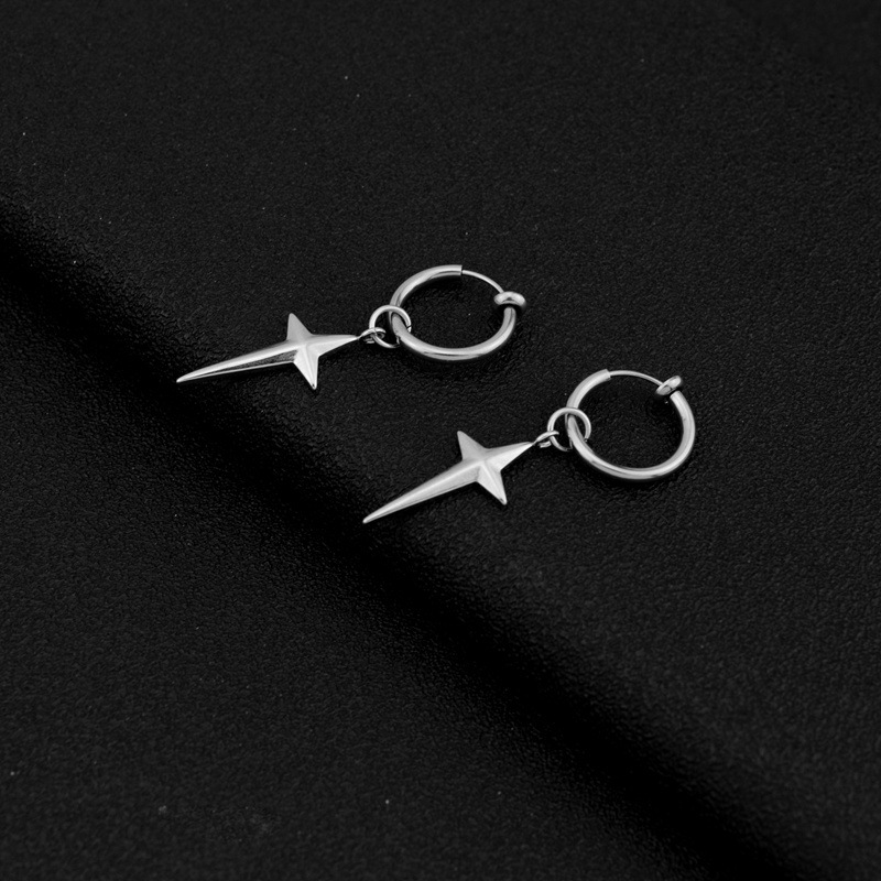 1 Piece Simple Style Geometric Polishing Stainless Steel Drop Earrings display picture 6