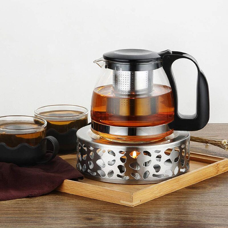 Factory wholesale stainless steel tea warmer outdoor multi-functional hot tea hot coffee maker round candle holder warm tea stove
