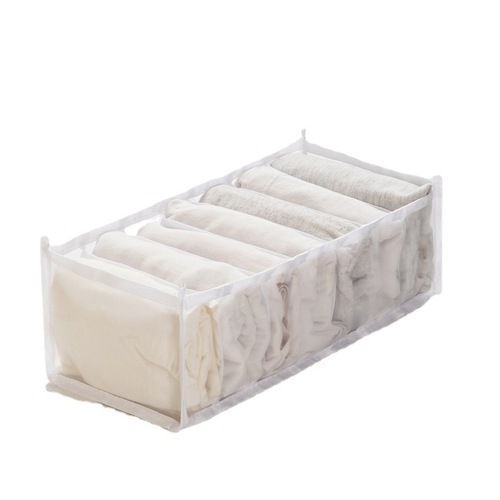 Denim Pants Divided Storage Box Wardrobe Closet Clothes Drawer Mesh Net Partition Box Underwear Pants Storage Clothes Tool 