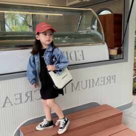 女童韩版短款牛仔外套 2022春秋款儿童洋气长袖时髦牛仔上衣797