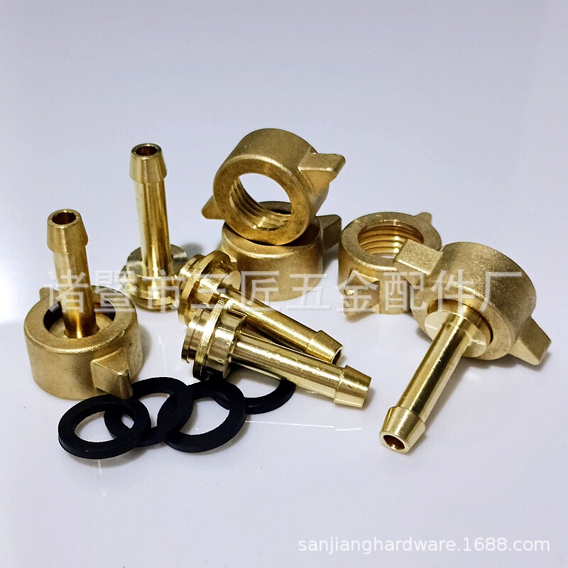 Foreign trade brass hose joint 1/2*8mm butterfly cap joint butterfly nut spray pipe joint butterfly nut
