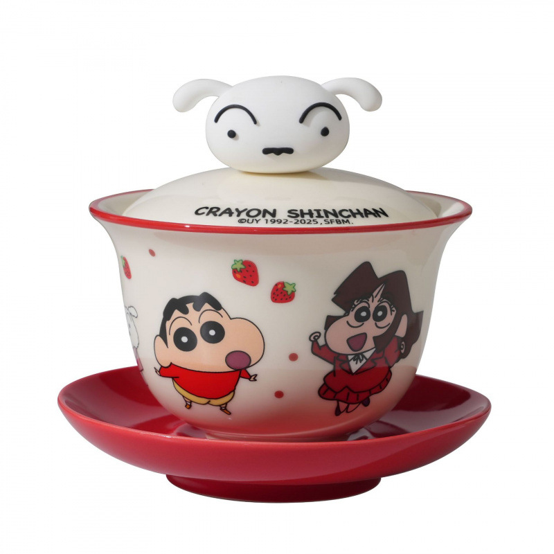 Crayón pequeño nuevo juego de té doméstico 2025 nuevo tazón de té de cerámica caja de regalo de alto valor de cara para un tazón de taza de té
