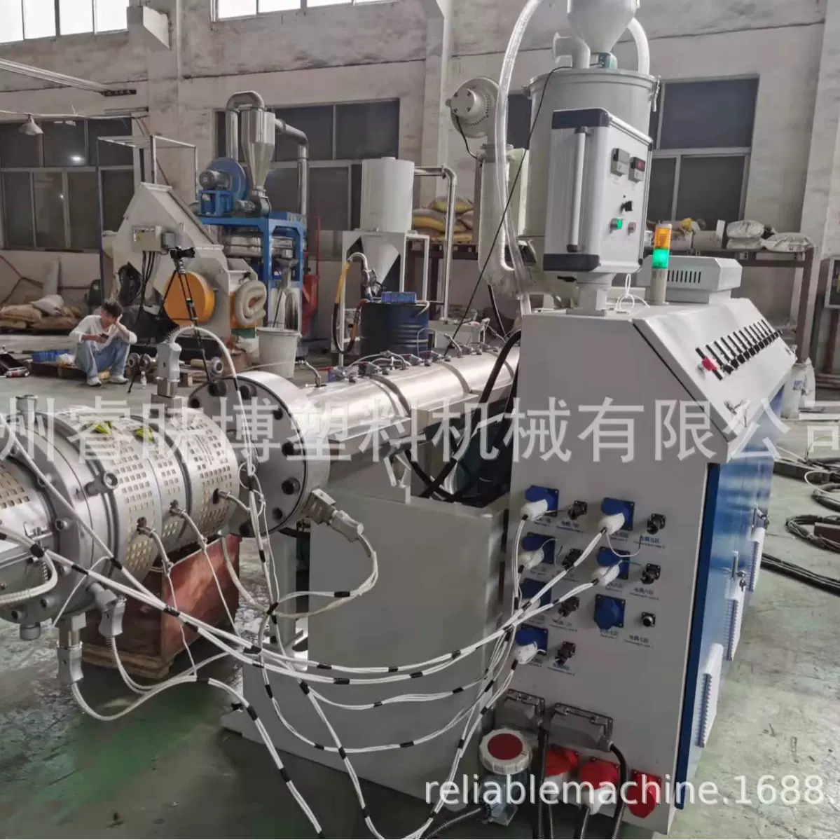 16-110HDPE水管挤出生产线 PE单螺杆管材设备 HDPE管挤出机