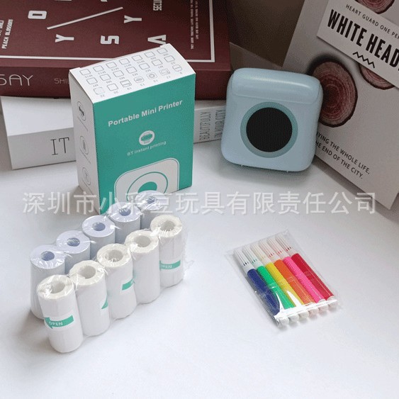 C22 파란색 + 감열지 5개 + 접착지 5개 + 색펜