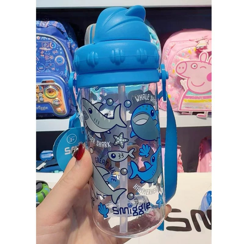 Australian smiggle taza de agua pajita plástico para niños estudiantes ligero y transparente taza de mano botella de agua de alto valor