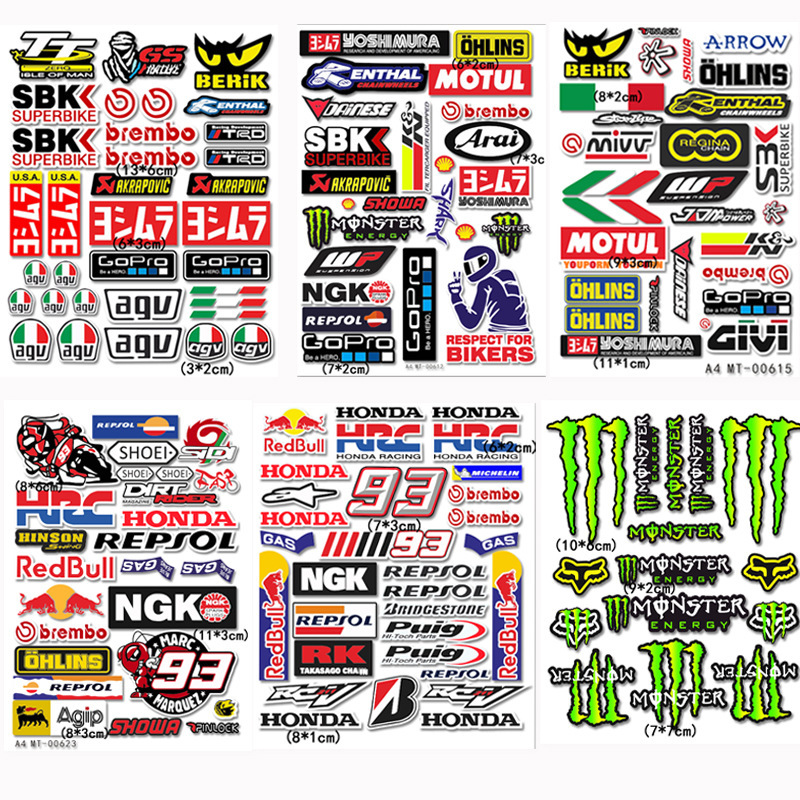 Motorcycle Sticker Electric Car Decal Battery Sponsor Helmet Change Decorative Sticker Scratch Creative Personality Sticker