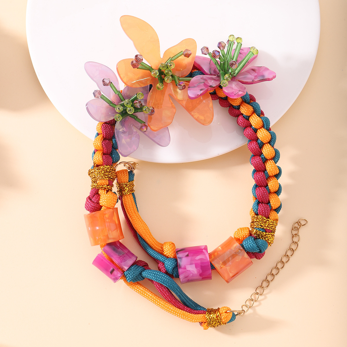 Daily Occasion Sweet Flower Resin Choker Wholesale
