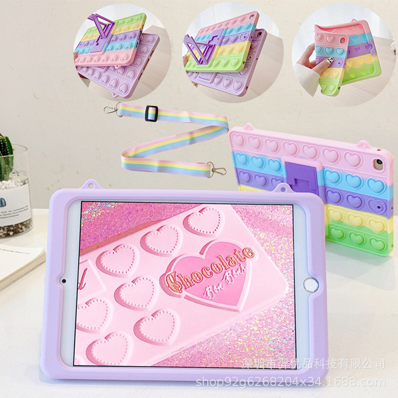 Rainbow pinch tablet case for iPadPro silicone case Samsung A8 Apple iPad air5 protective case