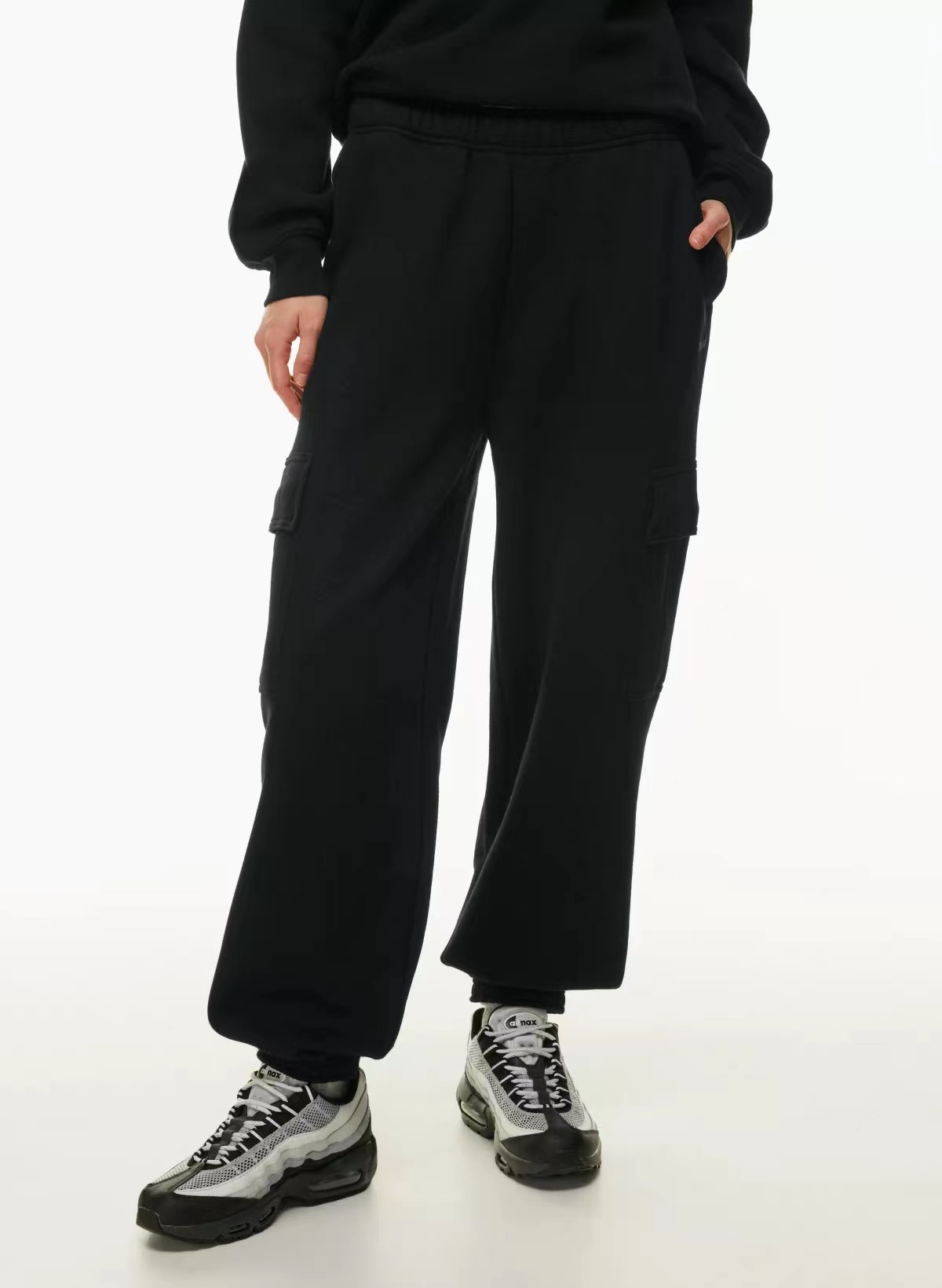 Amazon Elástico de cintura alta de pierna ancha pantalones cortos de las mujeres de Europa y América transfronteriza Otoño e Invierno Nueva suelta más tamaño pantalones Casuales image 11