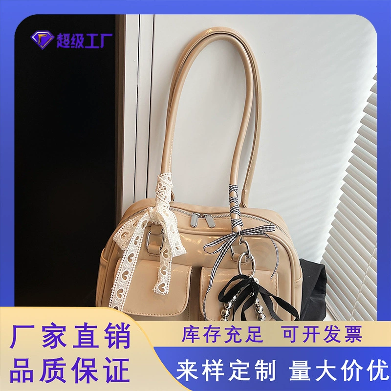 Женская сумка для боулинга, лето 2025, новая ретро-мода, повседневная нишевая сумка на плечо, подмышечная сумка, сумка-подушка