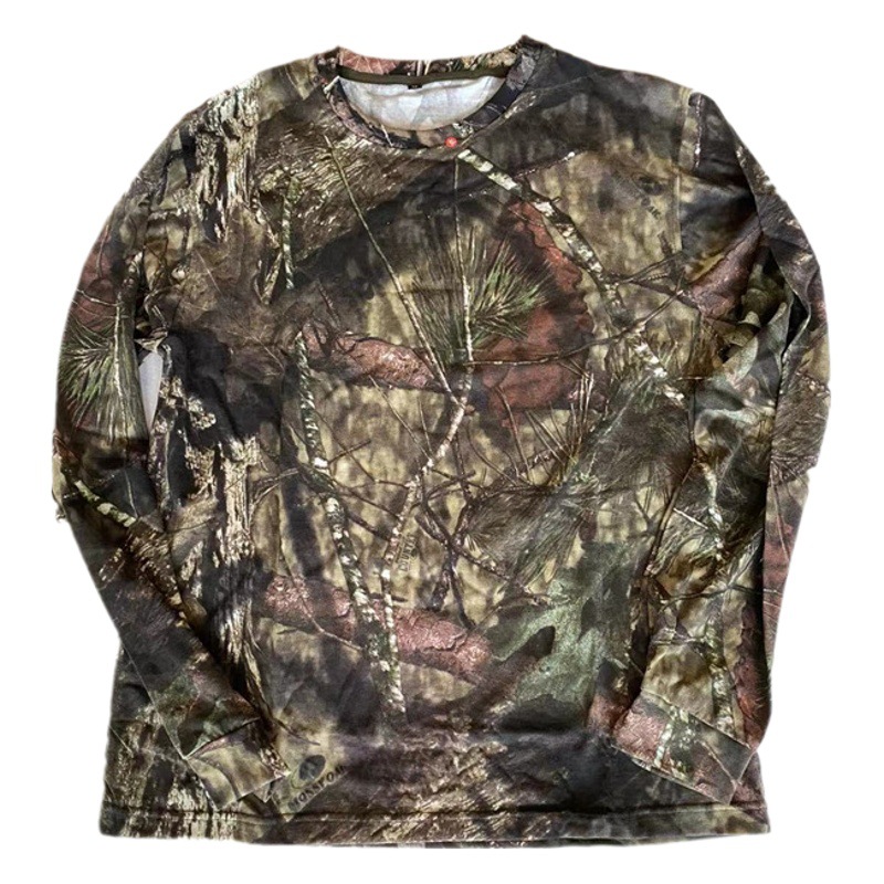 Long-Sleeved T-Shirt for Spring and Autumn, Round Neck, Outdoor Sports, Large Size Men's T-Shirt, Camouflage Clothing, Hiking, Breathable, Quick-Drying, Cycling, Quick-Drying