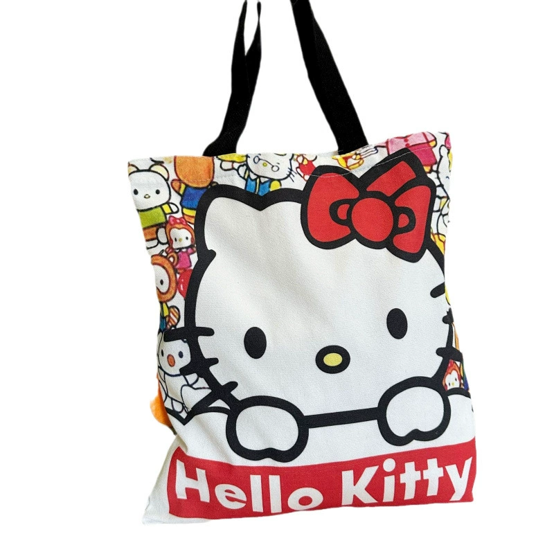 Сумка-шоппер (Hello Kitty), леноподобная, 55% хлопок 45% полиэстер, вместительная 40 см