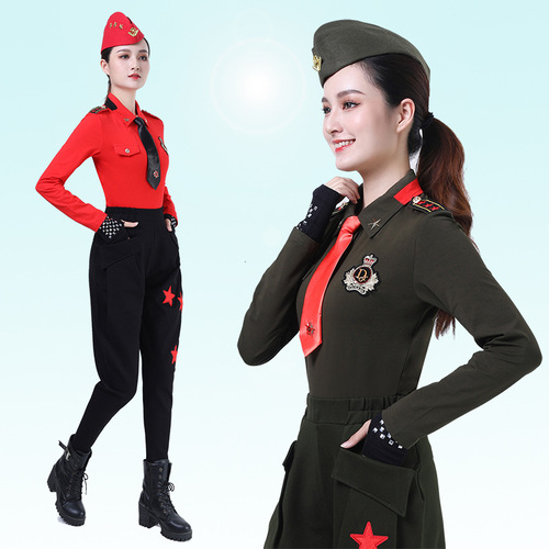 Sailor dance costume new women's suit spring and autumn new pure cotton lapel slim long-sleeved square dance performance costume