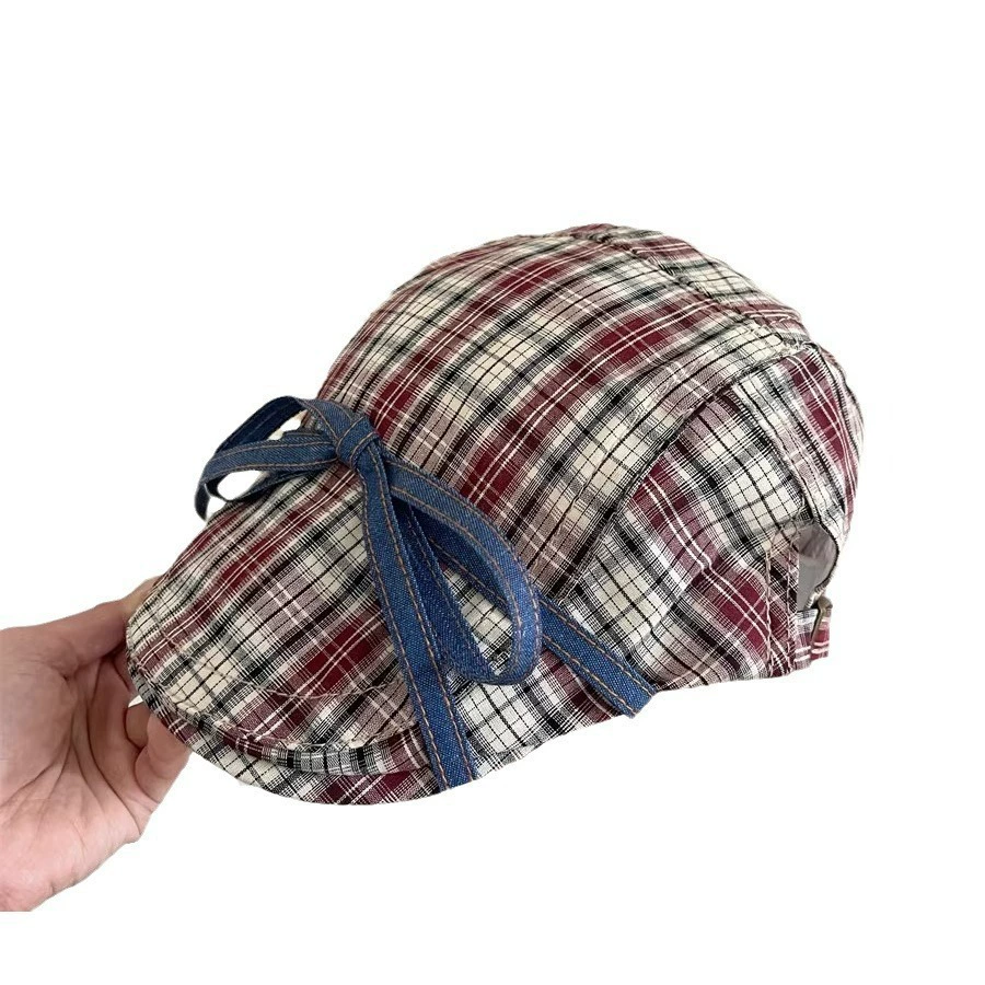 Brand cute summer thin retro beret with bow