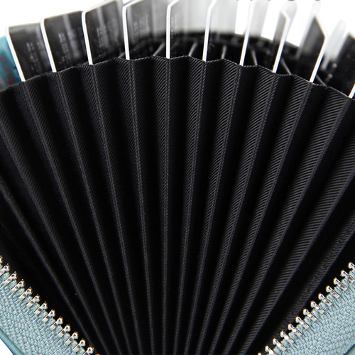 Piano key style long leather card holder passport case anti-RFID credit card holder multifunctional fashionable minimalist wallet passport clip