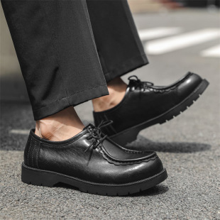 Trendy Business Dress Men's Youth Korean-style British-style Black Casual Small Leather Shoes All-match Fashion 43228-J