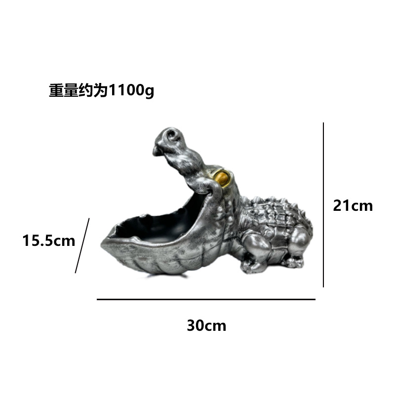 Creativo de dibujos animados cocodrilo resina artesanía almacenamiento decoración del hogar sala de estar regalo clave nuevo caramelo decoración de almacenamiento