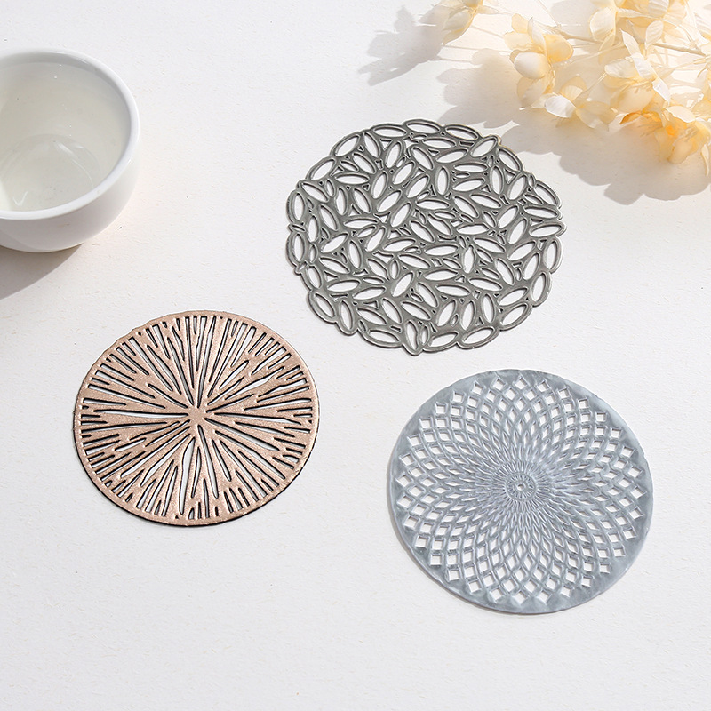 Transfronterizo europeo hueco PVC taza almohadilla de café almohadilla de aislamiento térmico café decoración almohadilla de mesa impermeable a prueba de agua almohadilla de mesa a prueba de aceite mayorista