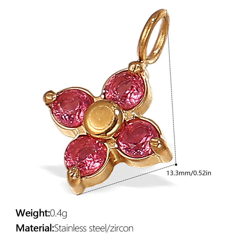 PJ392PKG rosa circonio dorado colgante