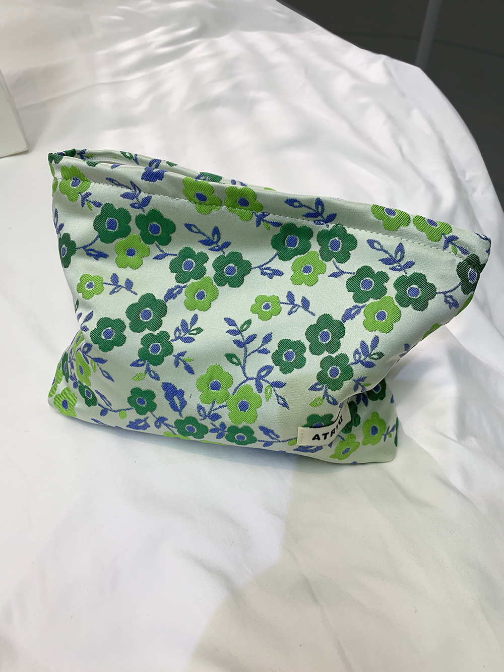 Bolsa de maquillaje de alta calidad Jacquard mano bolsa de maquillaje de gran capacidad para mujeres maquillaje viaje bolsa de almacenamiento