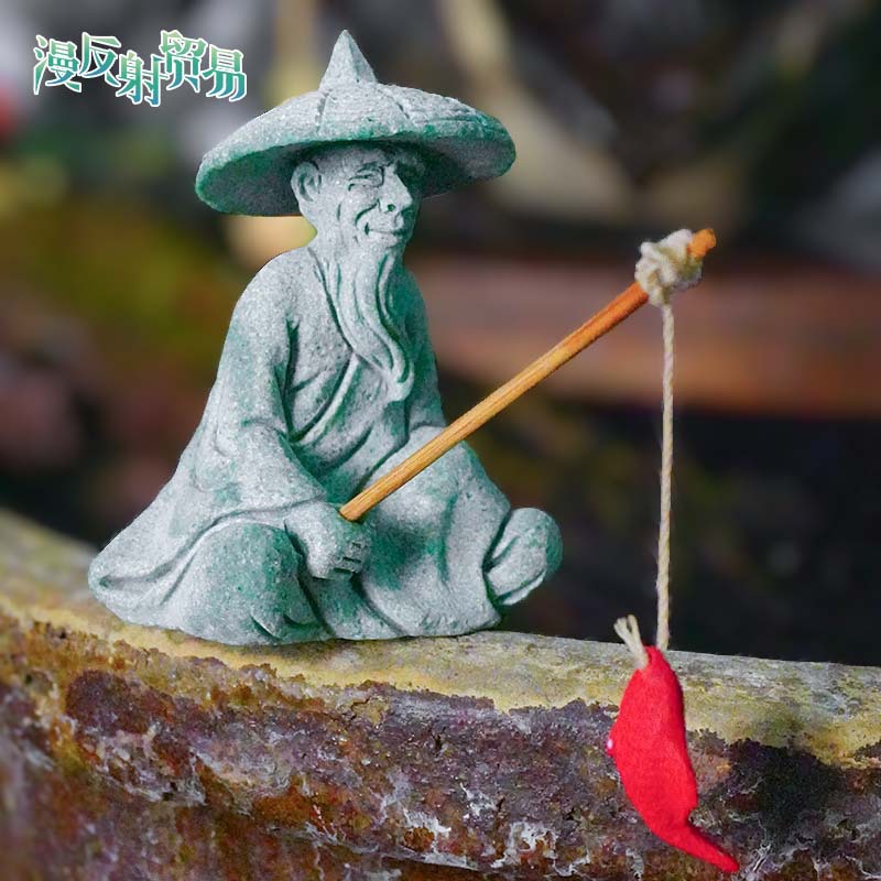 Decoración de Weng de pesca de arenisca verde jardinería china paisaje interior arenisca acuario paisaje de pecera micro paisaje creativo