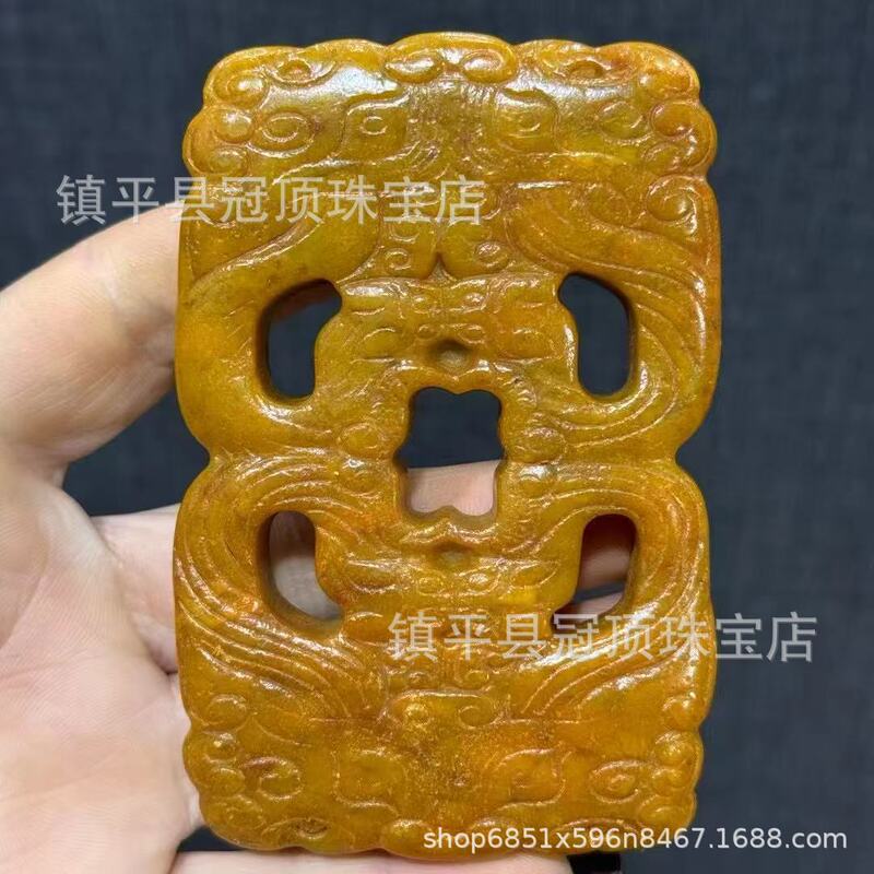 批发高古玉老玉岫玉高仿古董仿古玉器明清战汉岫玉做旧玉佩挂件|undefined