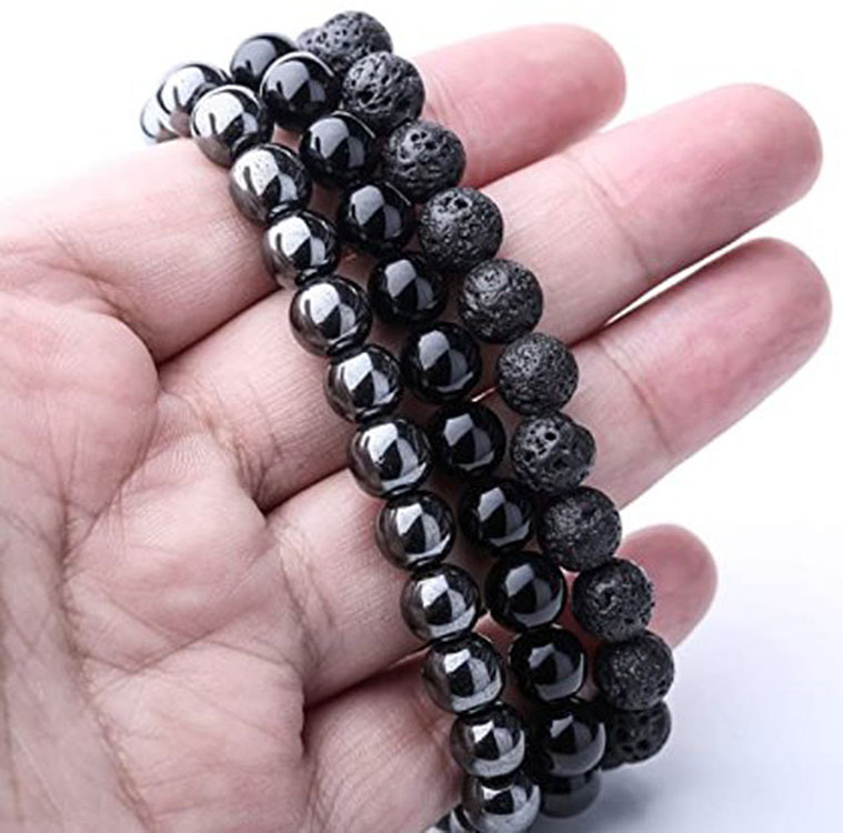 Fashion Round natural stone Beaded Bracelets 1 Set